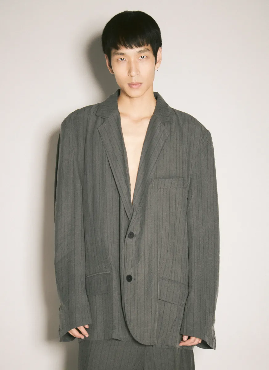 Pinstriped Tailored Blazer