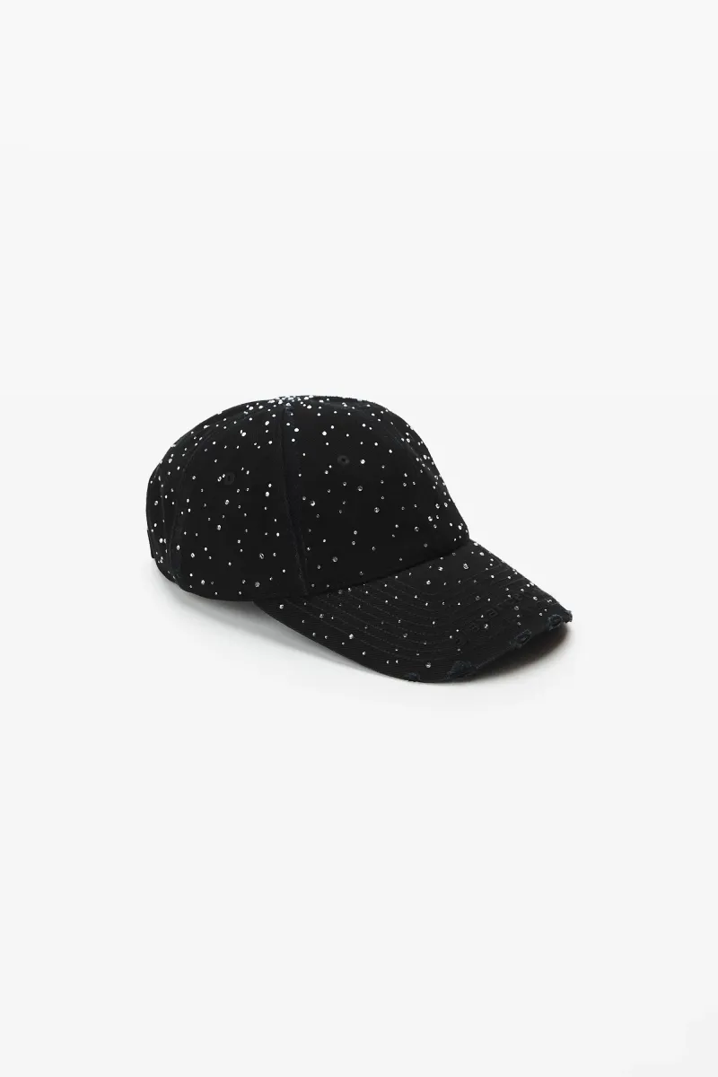 Crystal hotfix distressed baseball cap