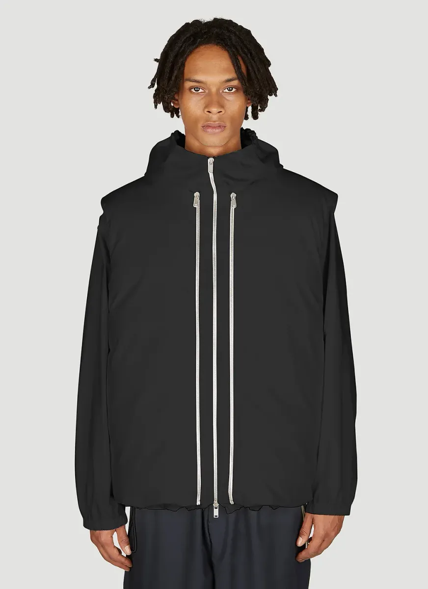 Layered Hooded Down Jacket