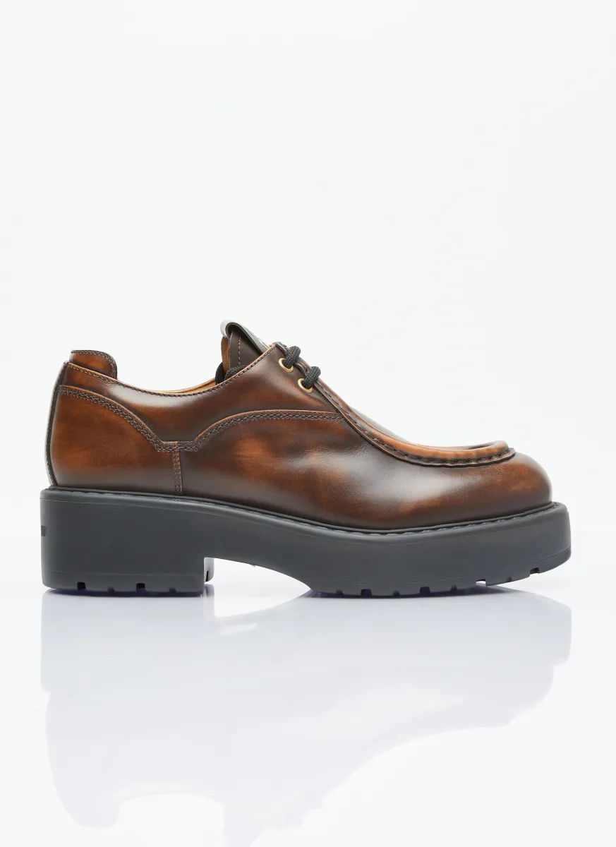 Laced Fumé Leather Shoes