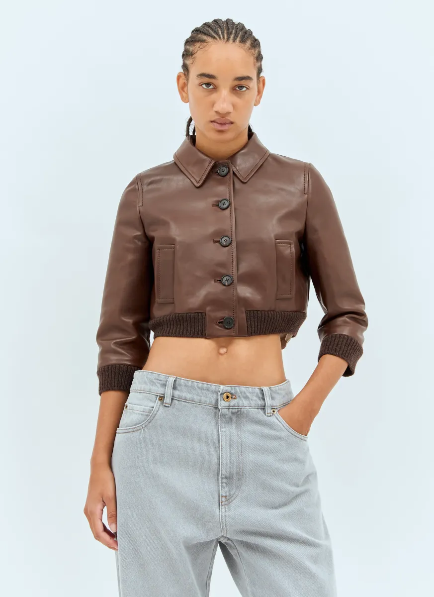Cropped Leather Jacket