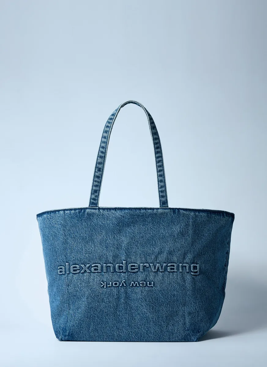 Denim Punch Tote Bag