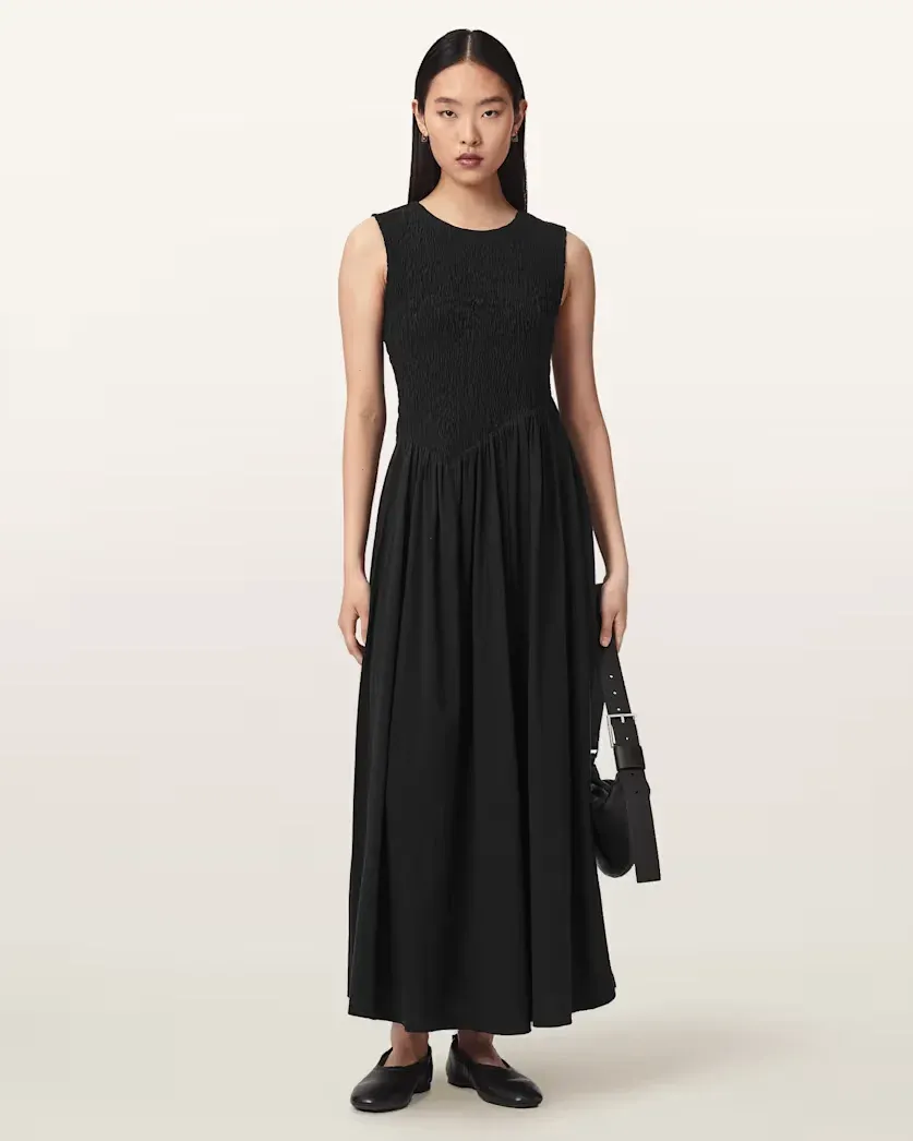 Luna Crinkle Cotton Midi Dress