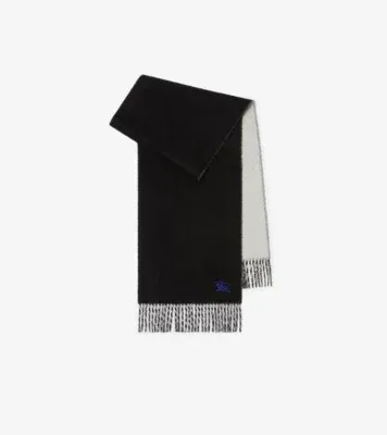 Reversible Cashmere Scarf in Black/mitten grey