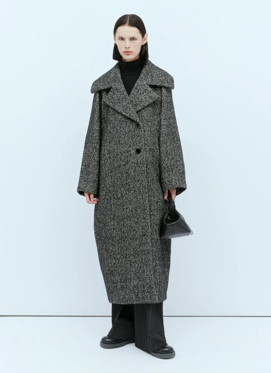 Herringbone Marled Coat