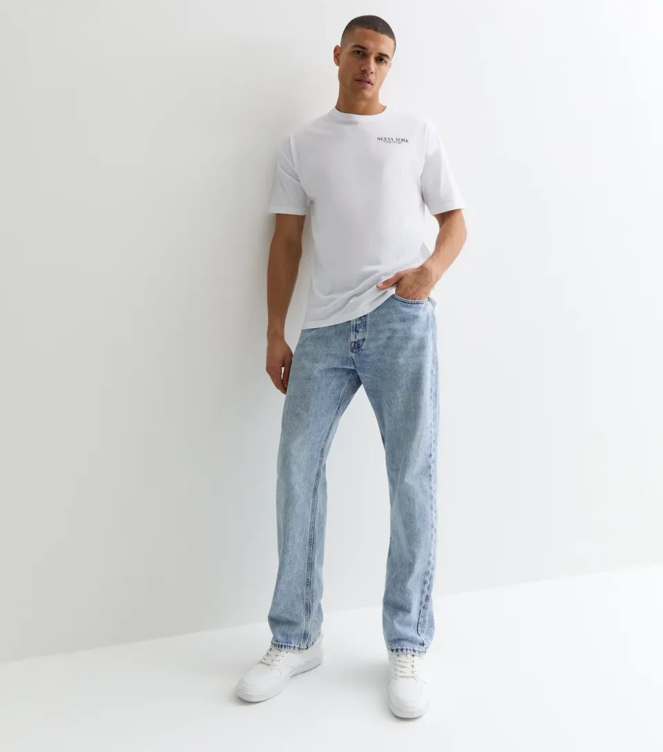 Men's Blue Regular Straight Leg Jeans