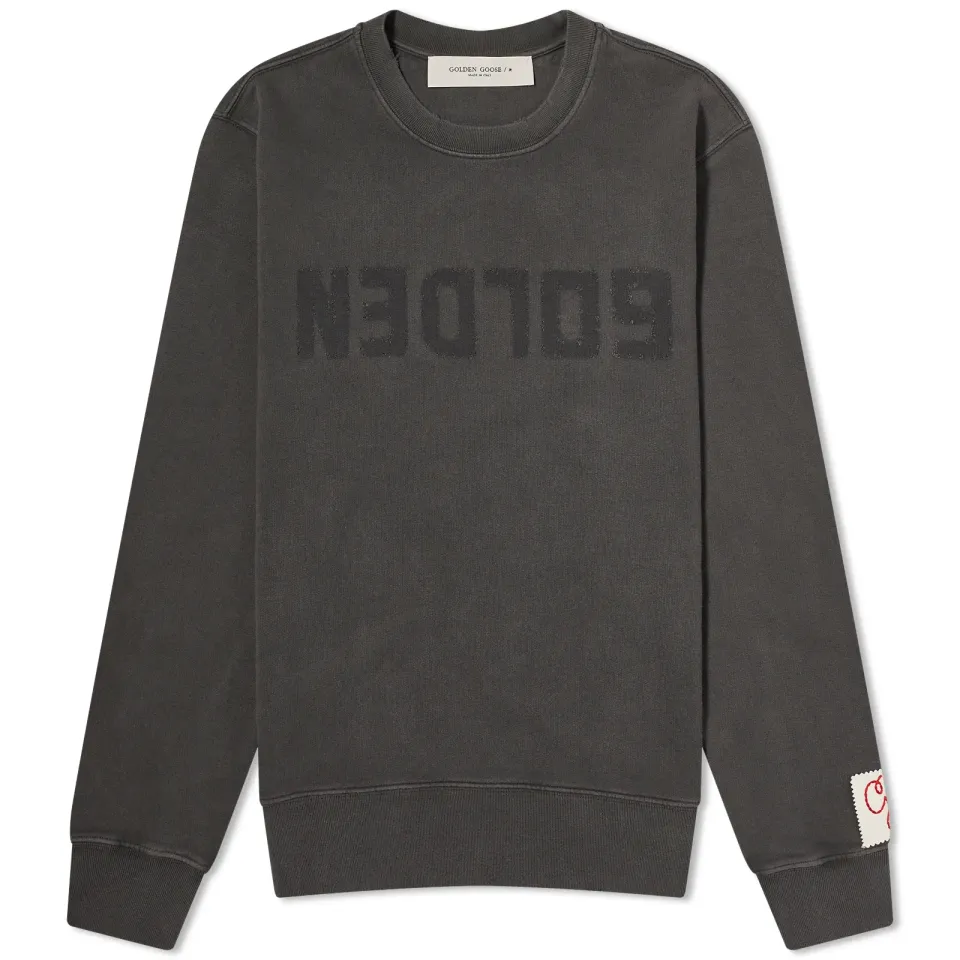 Golden Distressed Crew Sweat