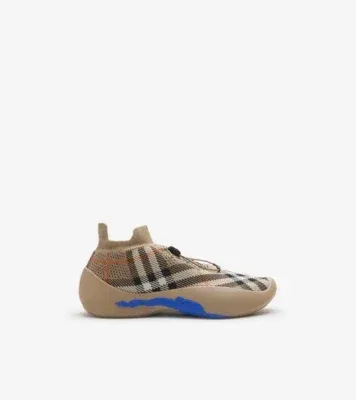 Check Knit Neptune Sneakers in Sand beige