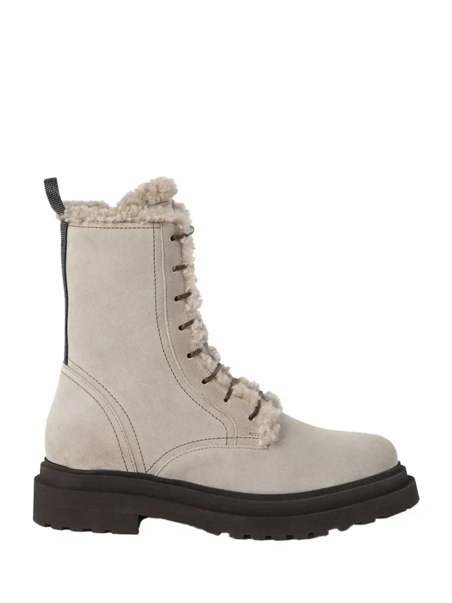 shearling lining boots L grey
