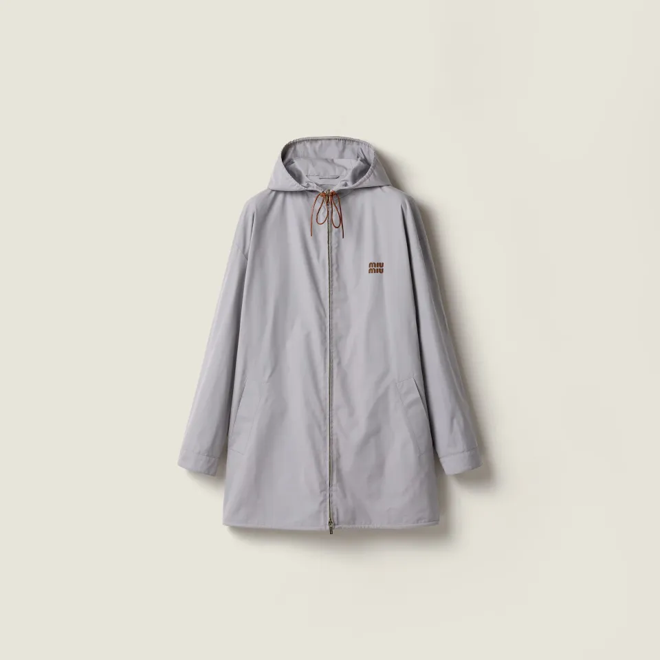 Single-breasted Panama cotton caban jacket