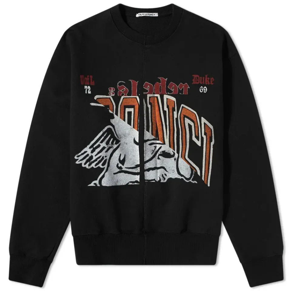Slashed Base Patchwork Crew Sweat