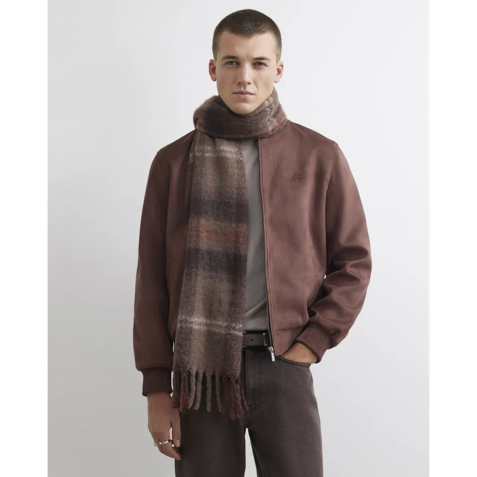 Knit Check Soft Scarf