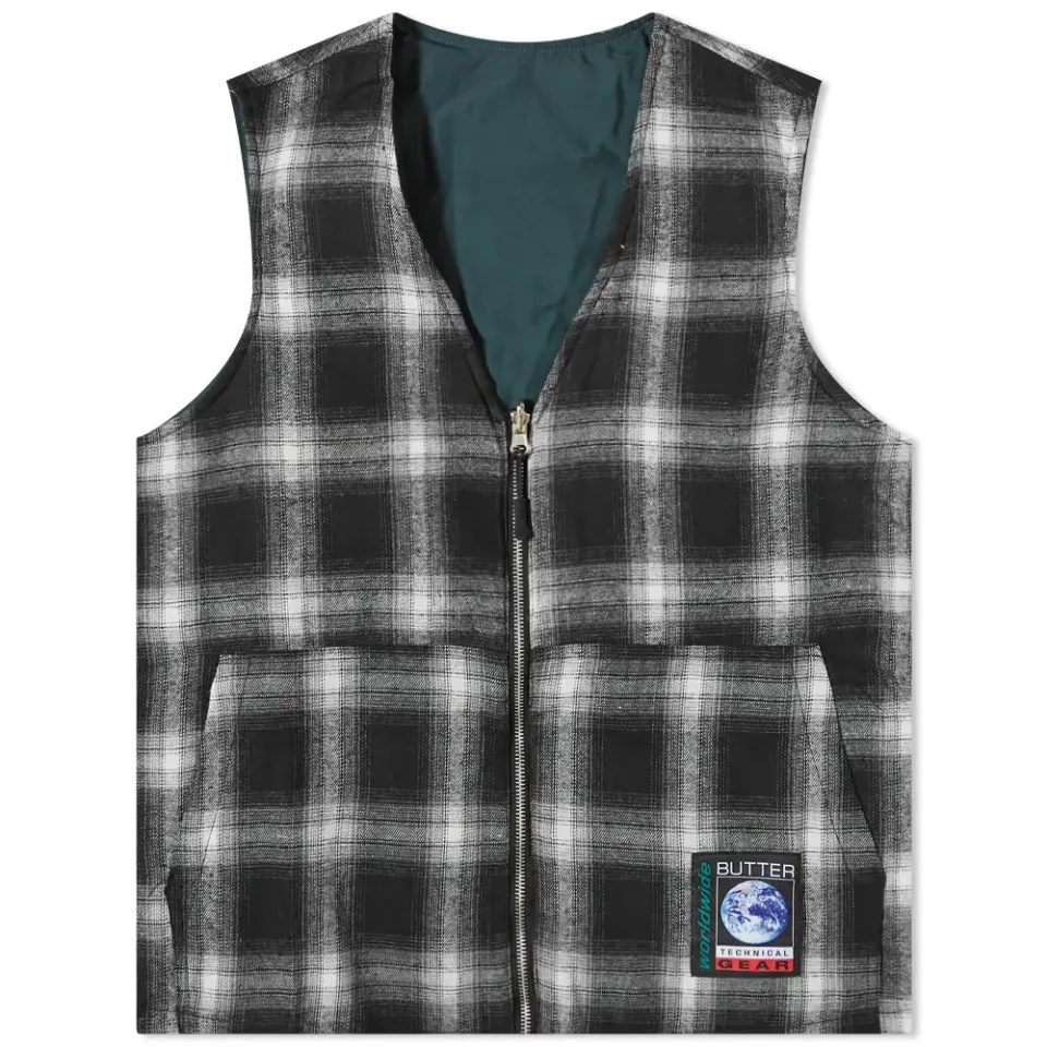 Shadow Plaid Reversible Vest