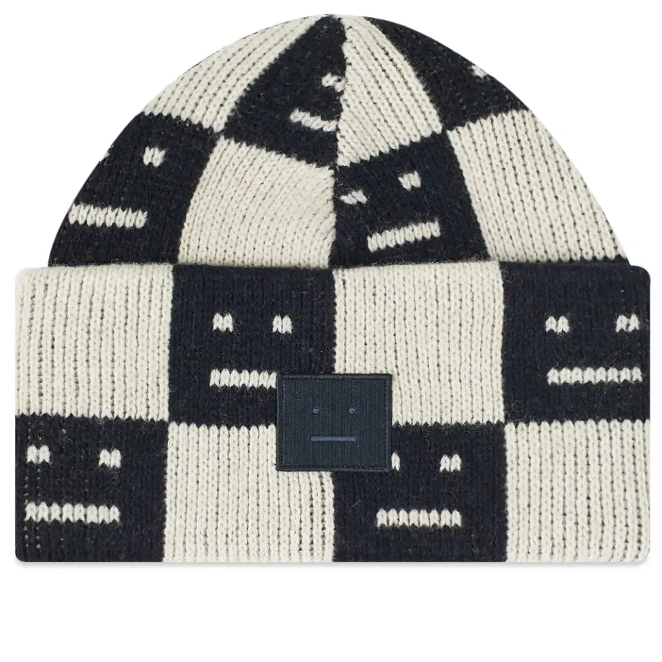 Kuri Checkerboard Face Beanie