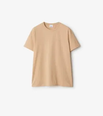 Cotton T-shirt in Soft fawn beige