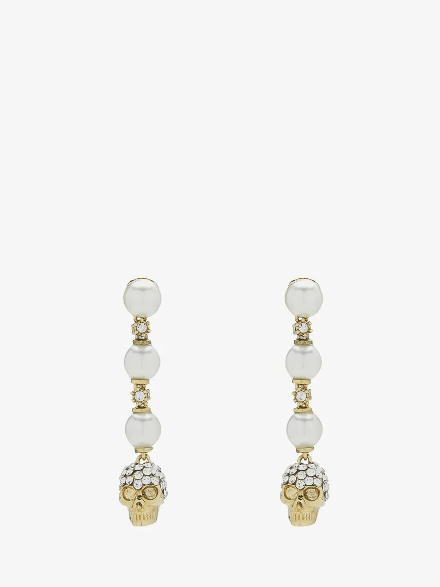 Skull and Pearl Earrings