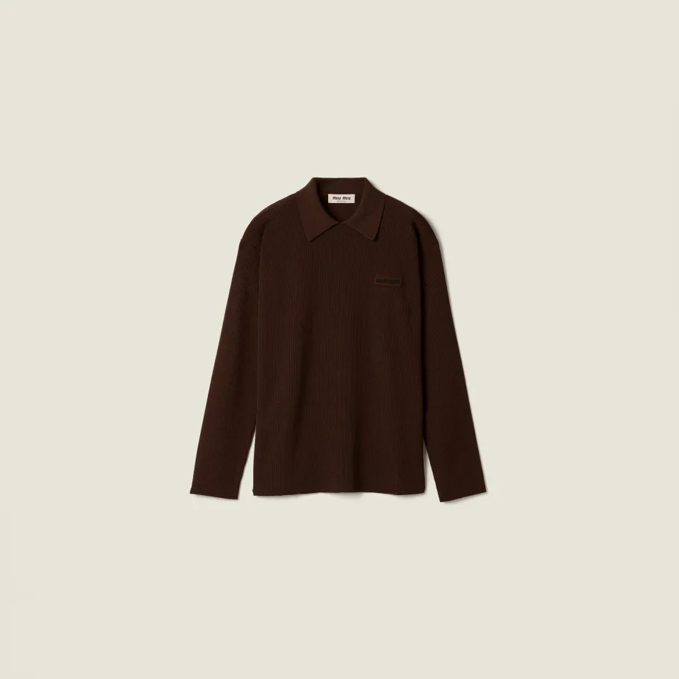 Wool polo sweater