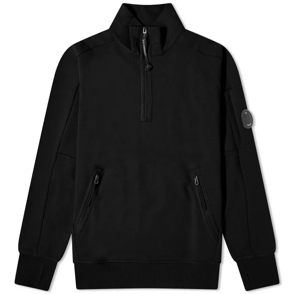 Diagonal Raised Fleece Zipped Sweatshirt