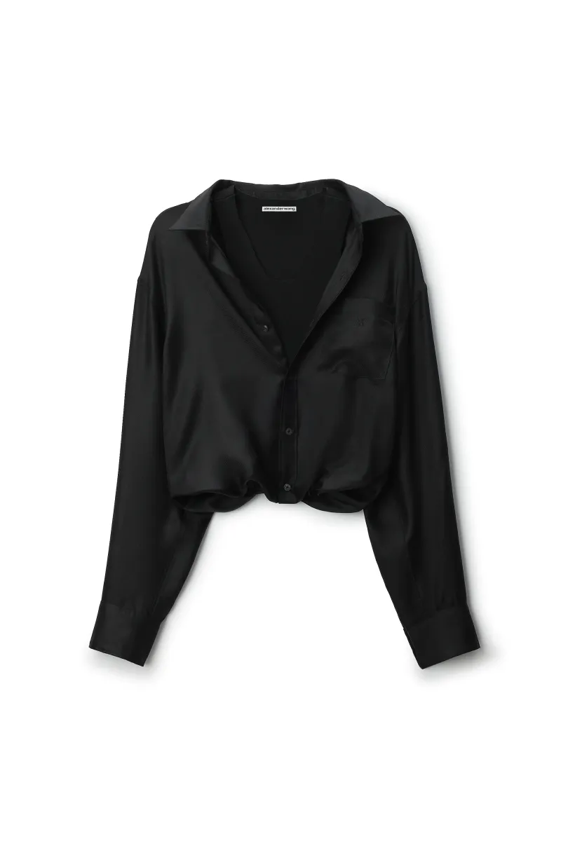 SILK LAYERED CAMI SHIRT TOP