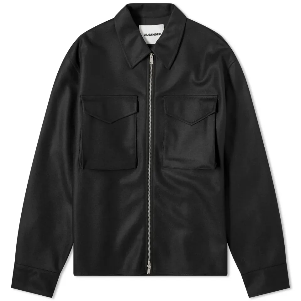 Melton Wool Zip Overshirt