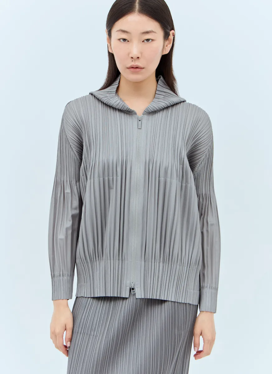 Pleated Hooded Sweatshirt