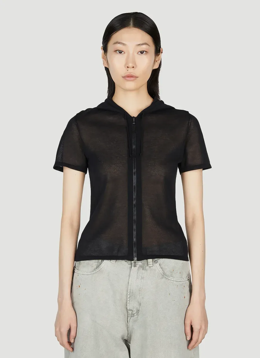 Short Sleeve Hooded Top