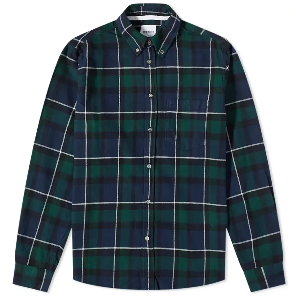 Anton Brushed Flannel Check Button Down Shirt
