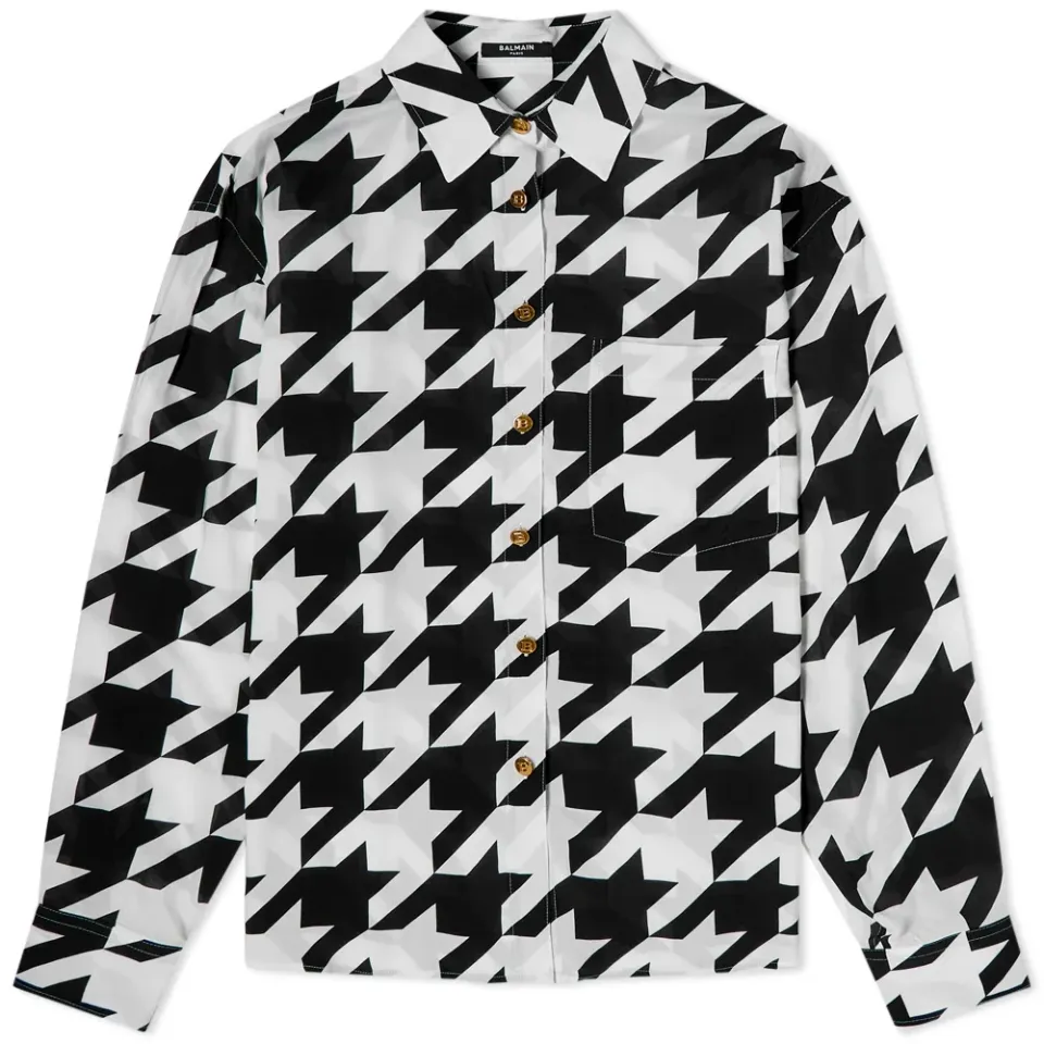 Oversized Houndstooth Shirt