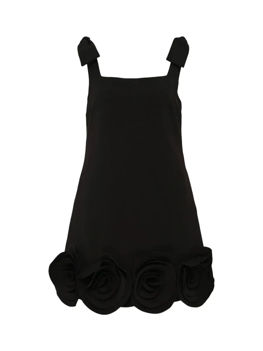 Crepe 3D Dress Black