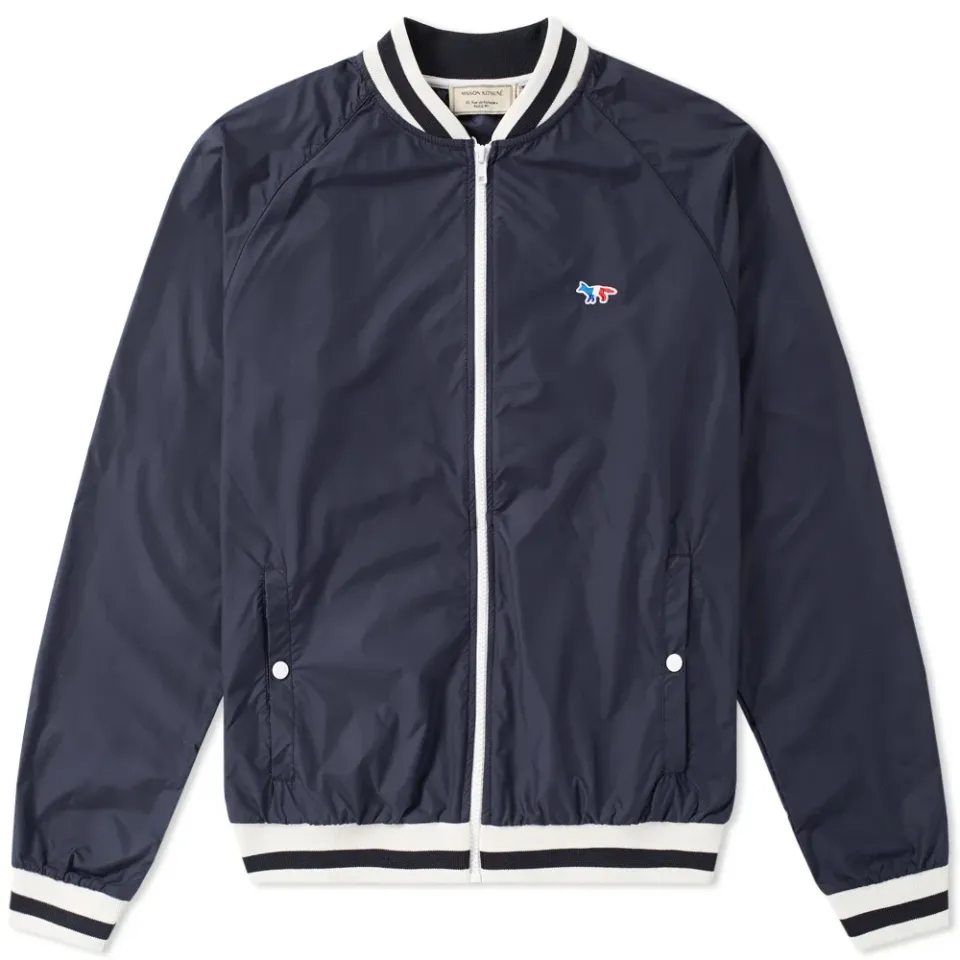 Maison Kitsuné Striped Text Windbreaker