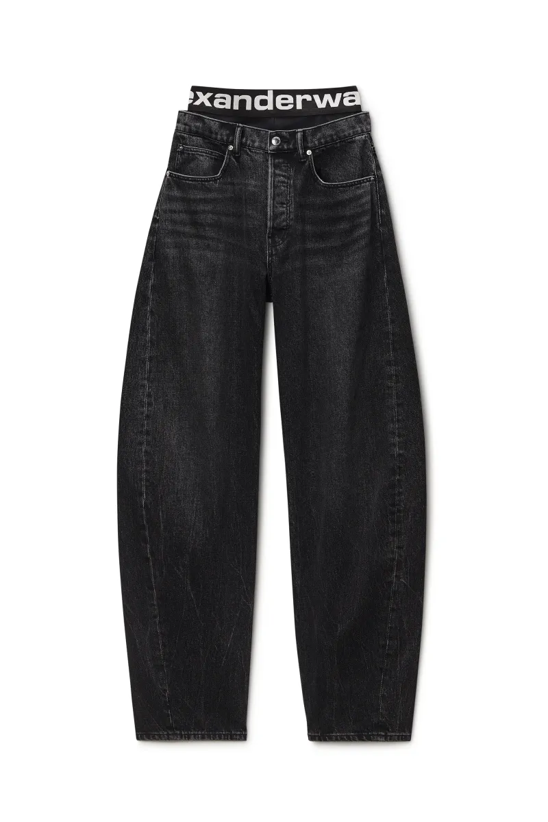 Blow-Up Jeans with Logo Bike Short Waistband