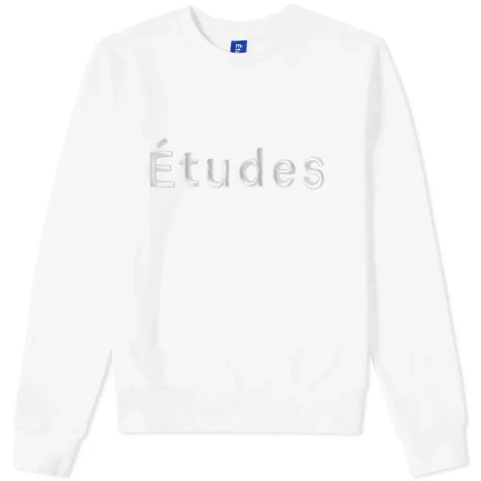 Études Etoile White Silver Embroidered Crew Sweat