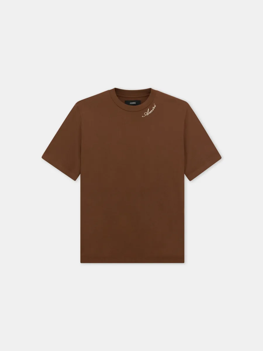 SCRIPT TEE - Tobacco
