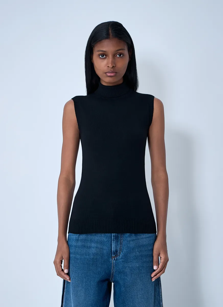 Wool Turtleneck Top