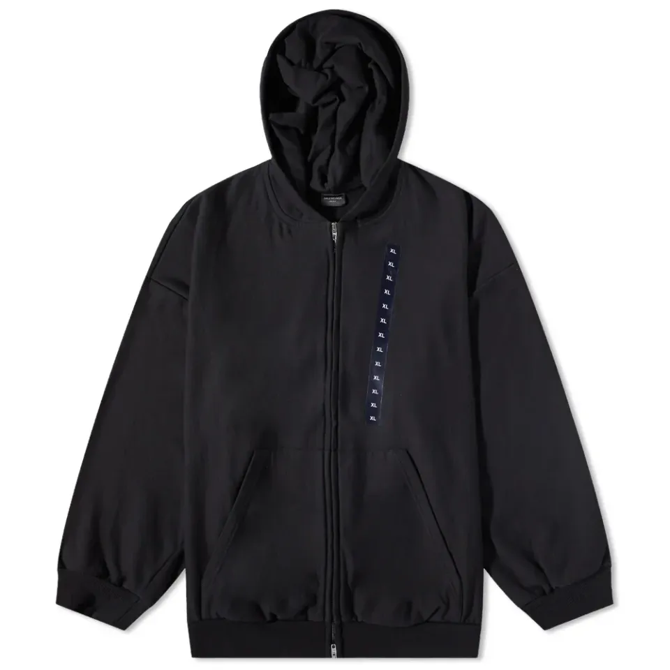 Size Sticker Zip Hoodie