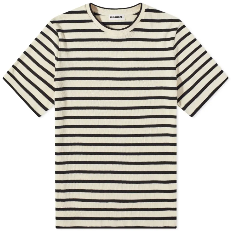 Plus Back Patch Striped Tee