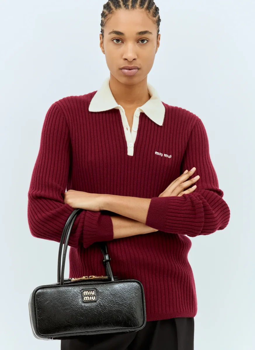 Beau Naplak Patent Leather Shoulder Bag