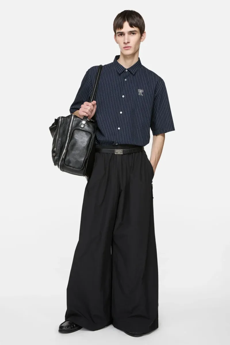 Stripe button-up shirt