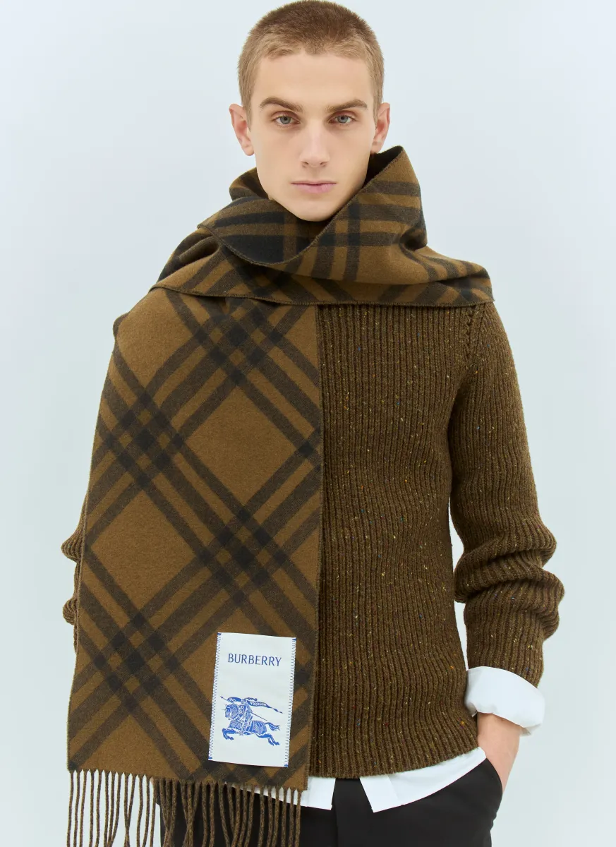 Check Cashmere Scarf