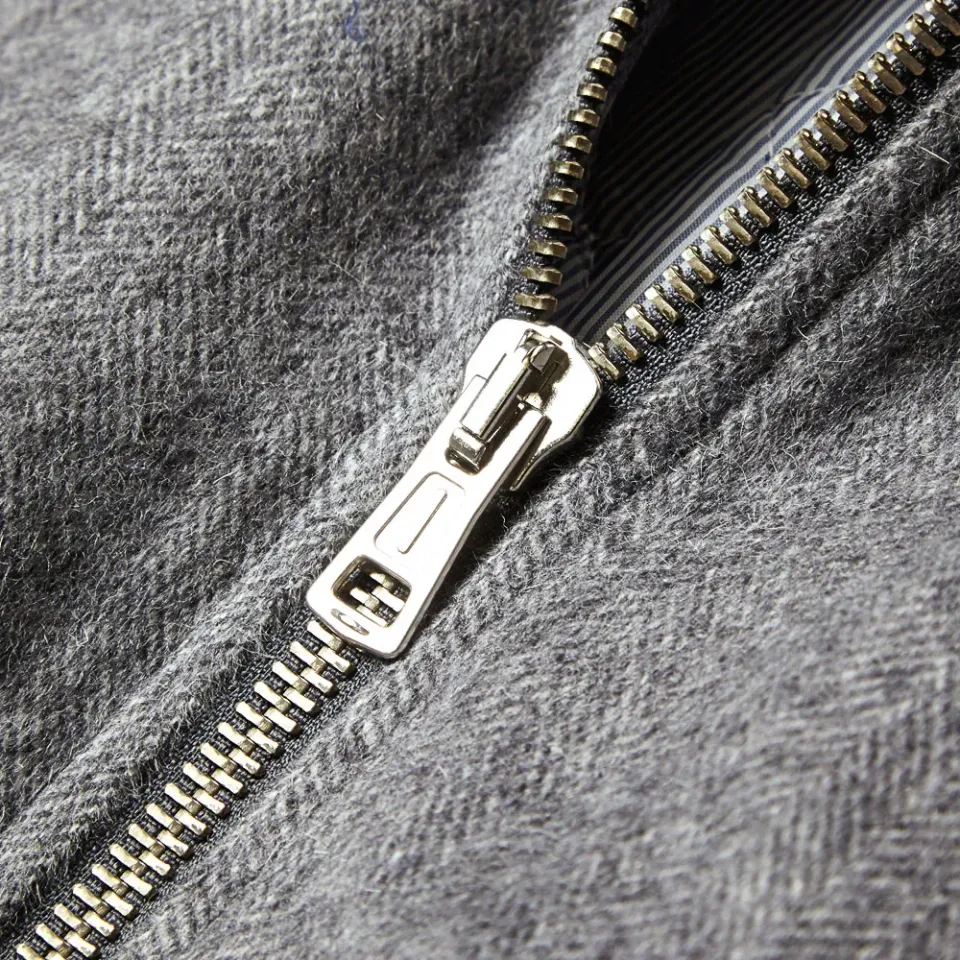 Brushed Herringbone Varsity Jacket