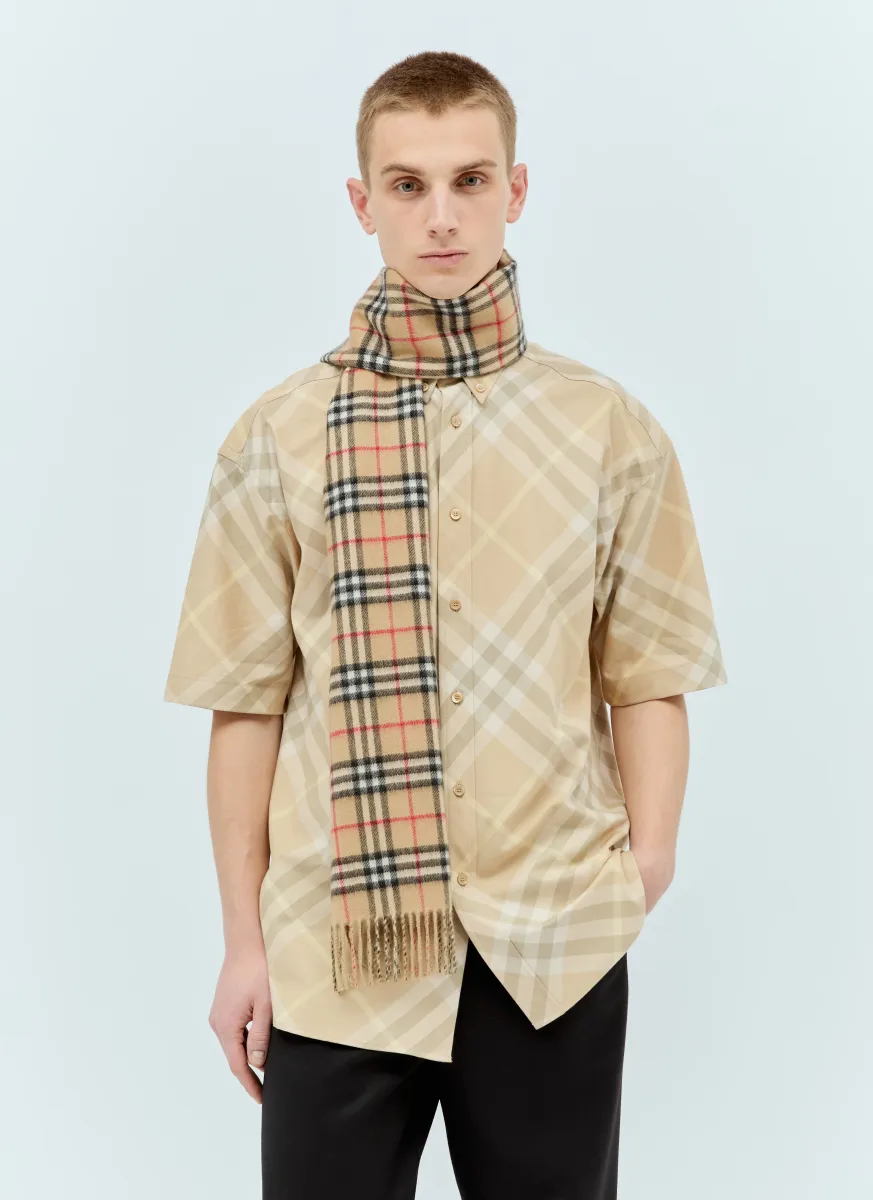 Reversible Check Cashmere Scarf