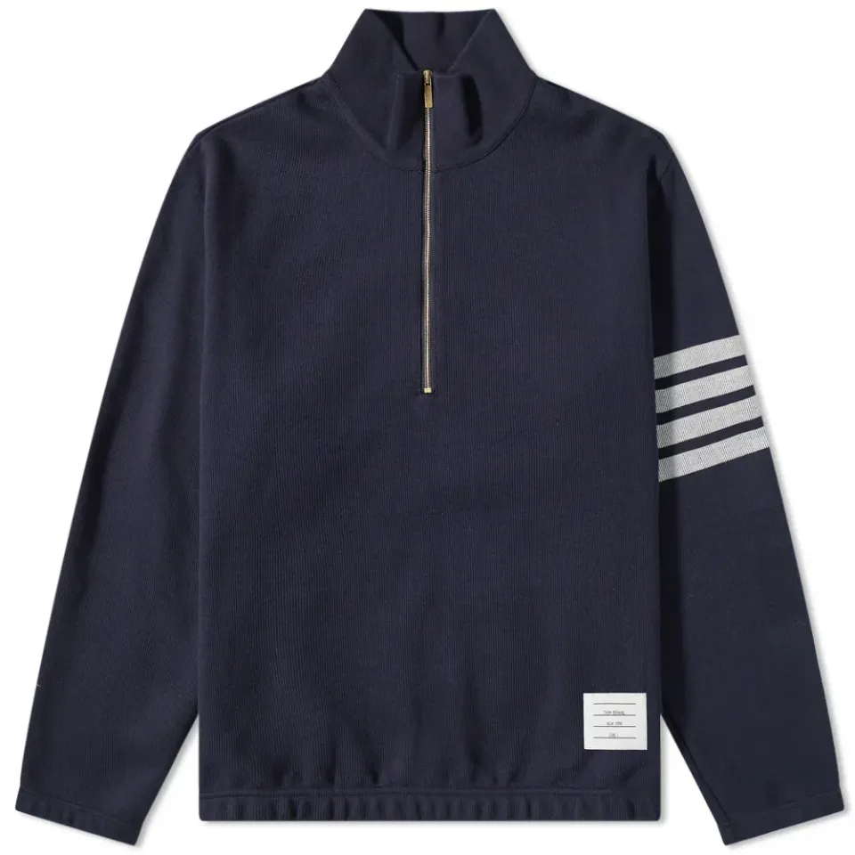 4 Bar Half Zip Funnel Neck Sweat