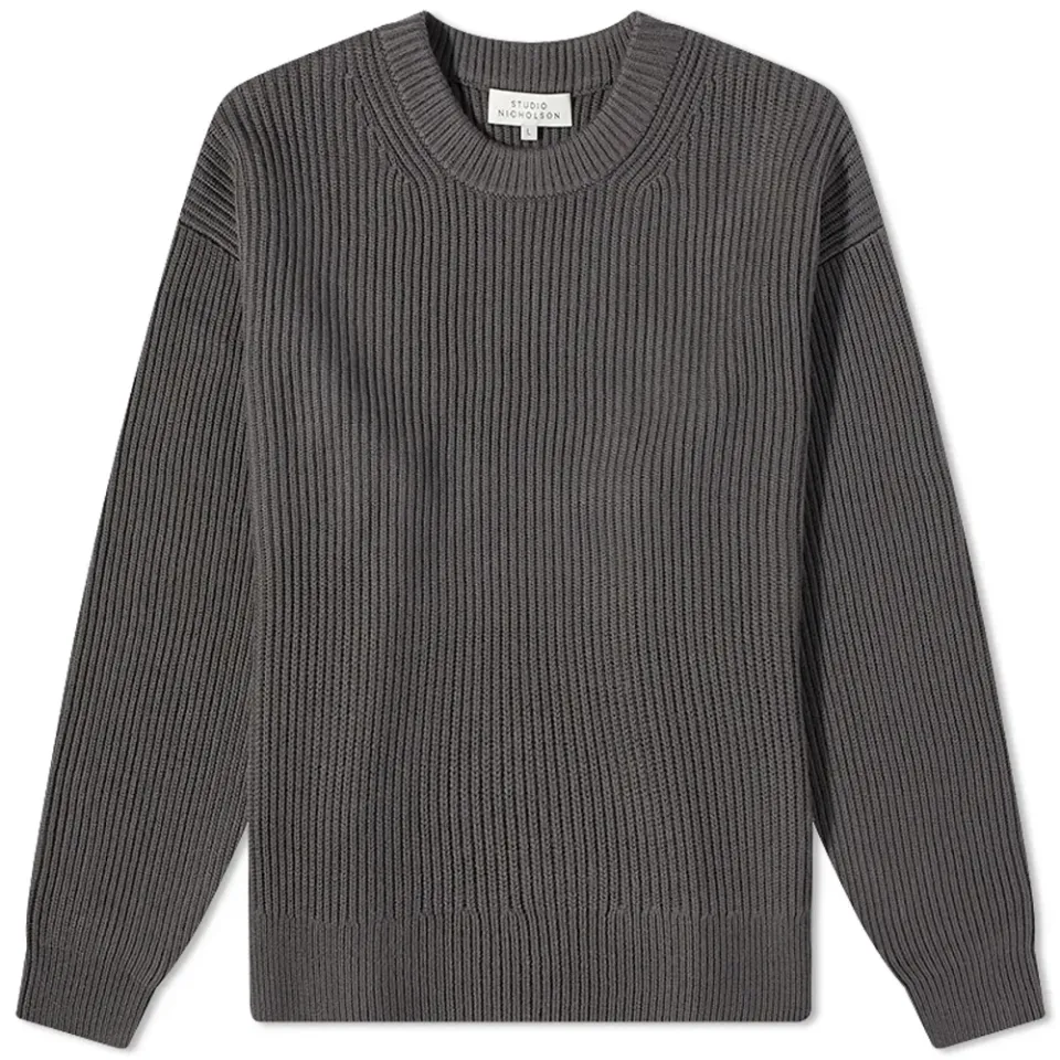 Auxil 5 Gauge Fisherman Rib Knit Crew