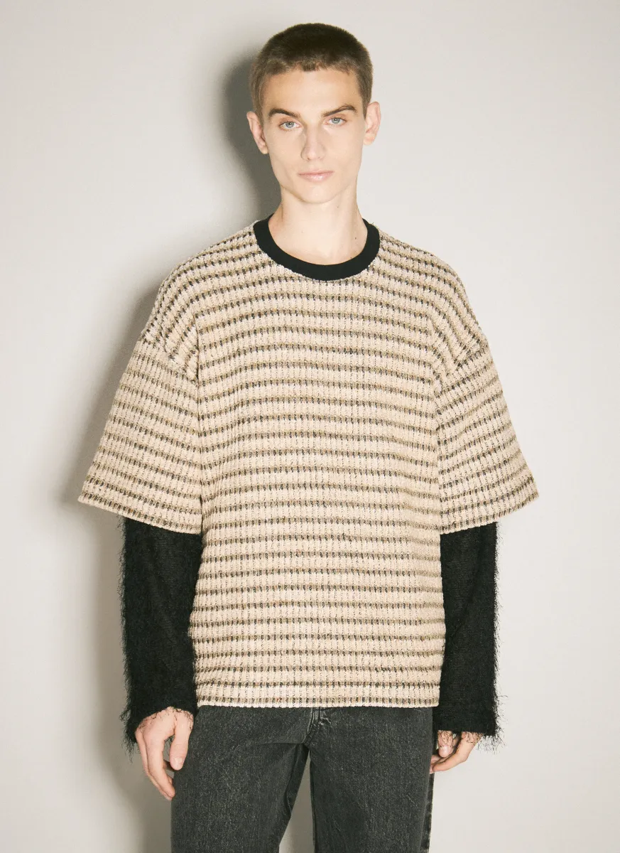 Double-Layered Sleeves Sweater