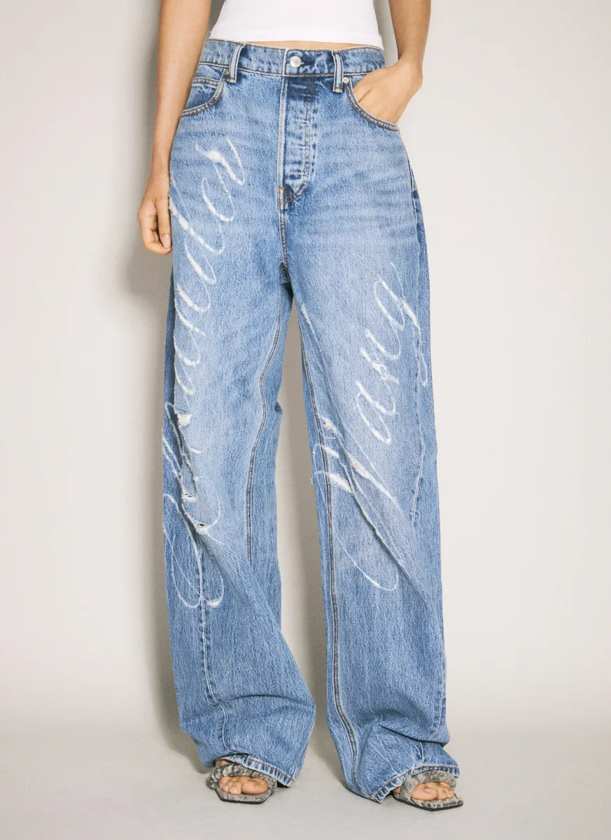 Cursive Logo Balloon Jeans