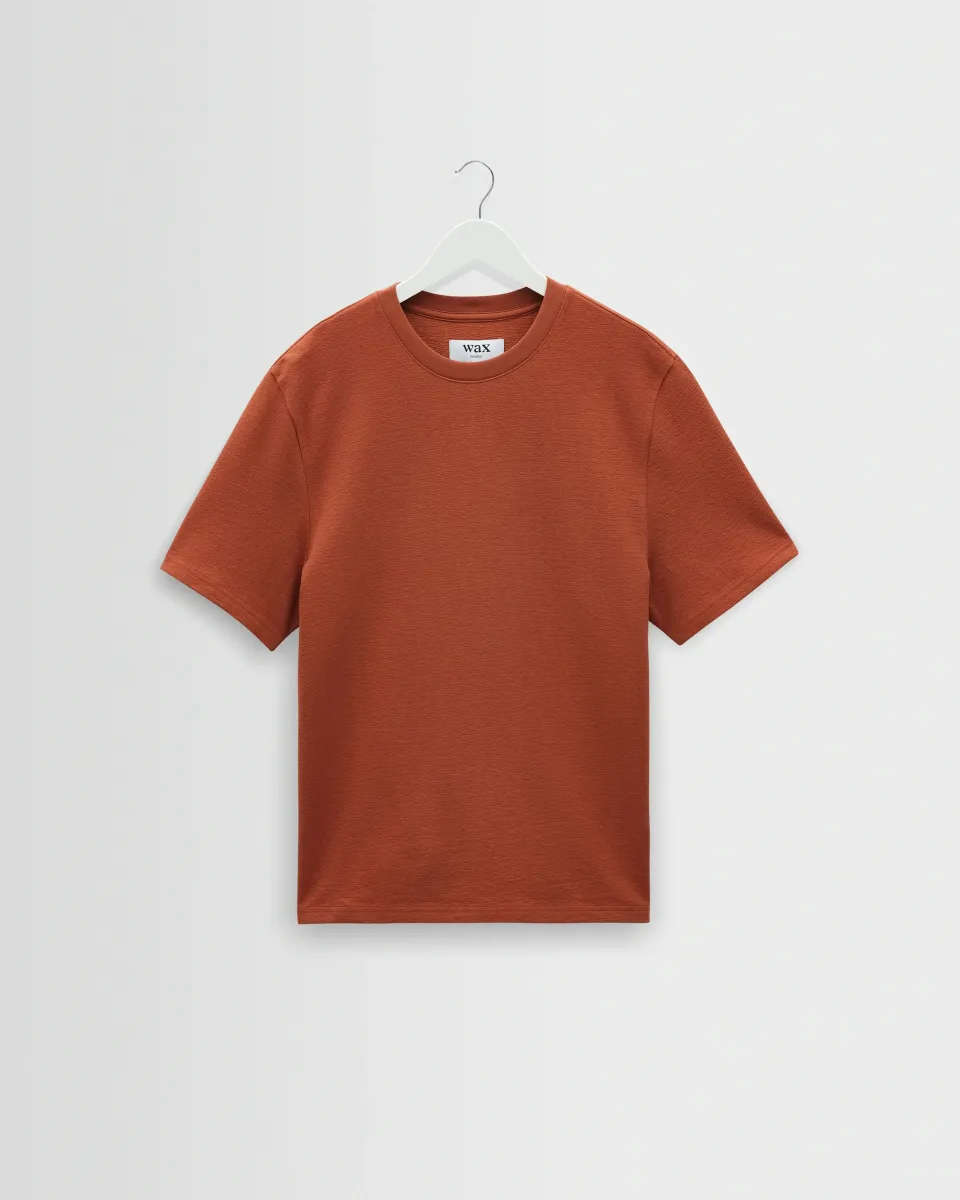 Dean - Rust Textured Organic Cotton t-Shirt