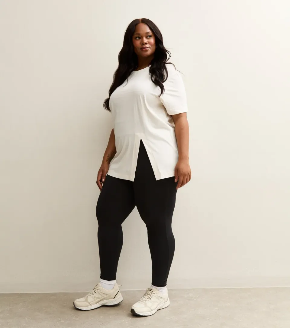 Women's Plus Size Black High Waist Leggings Curves