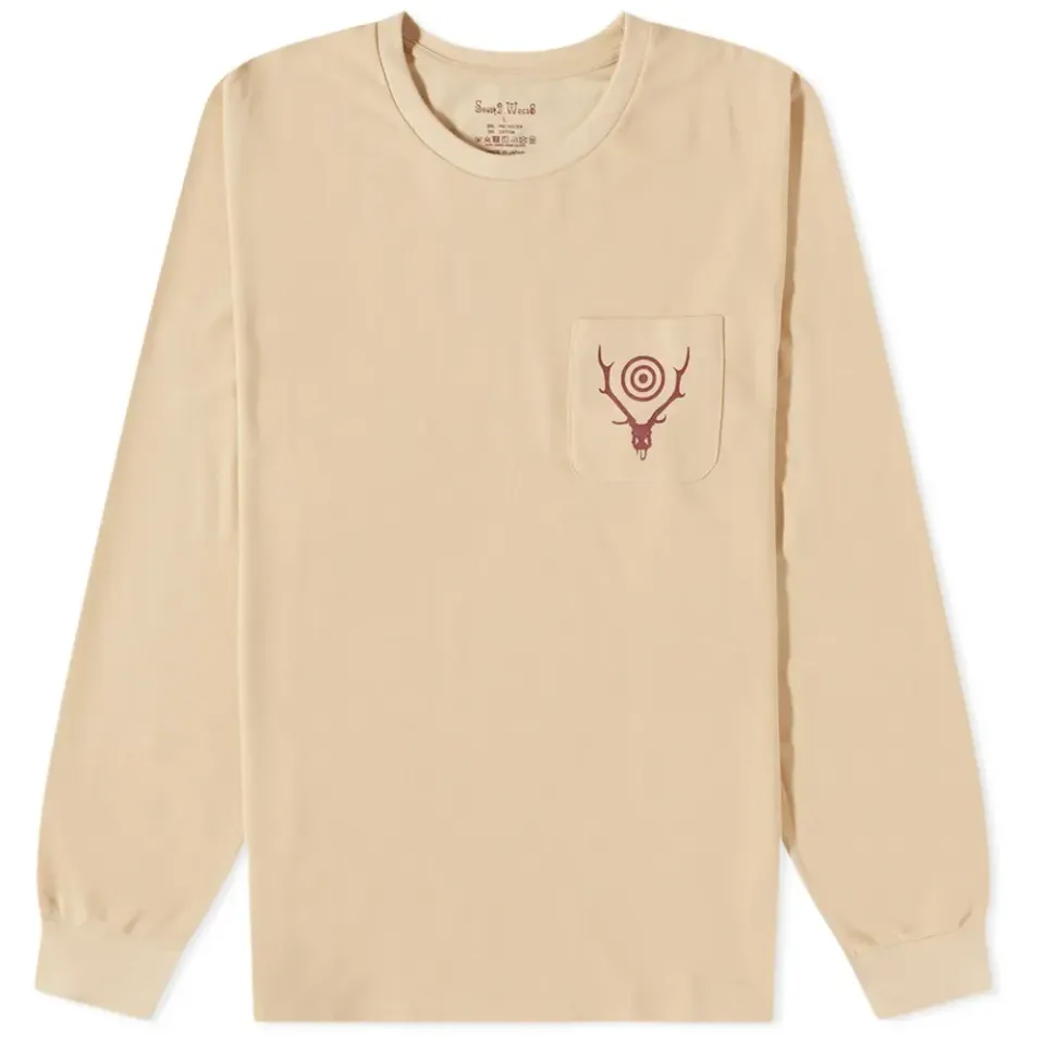 Long Sleeve Round Pocket Logo T-Shirt