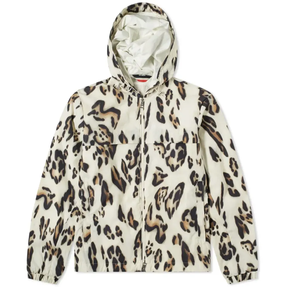 1952 Leopard Print Hooded Windbreaker