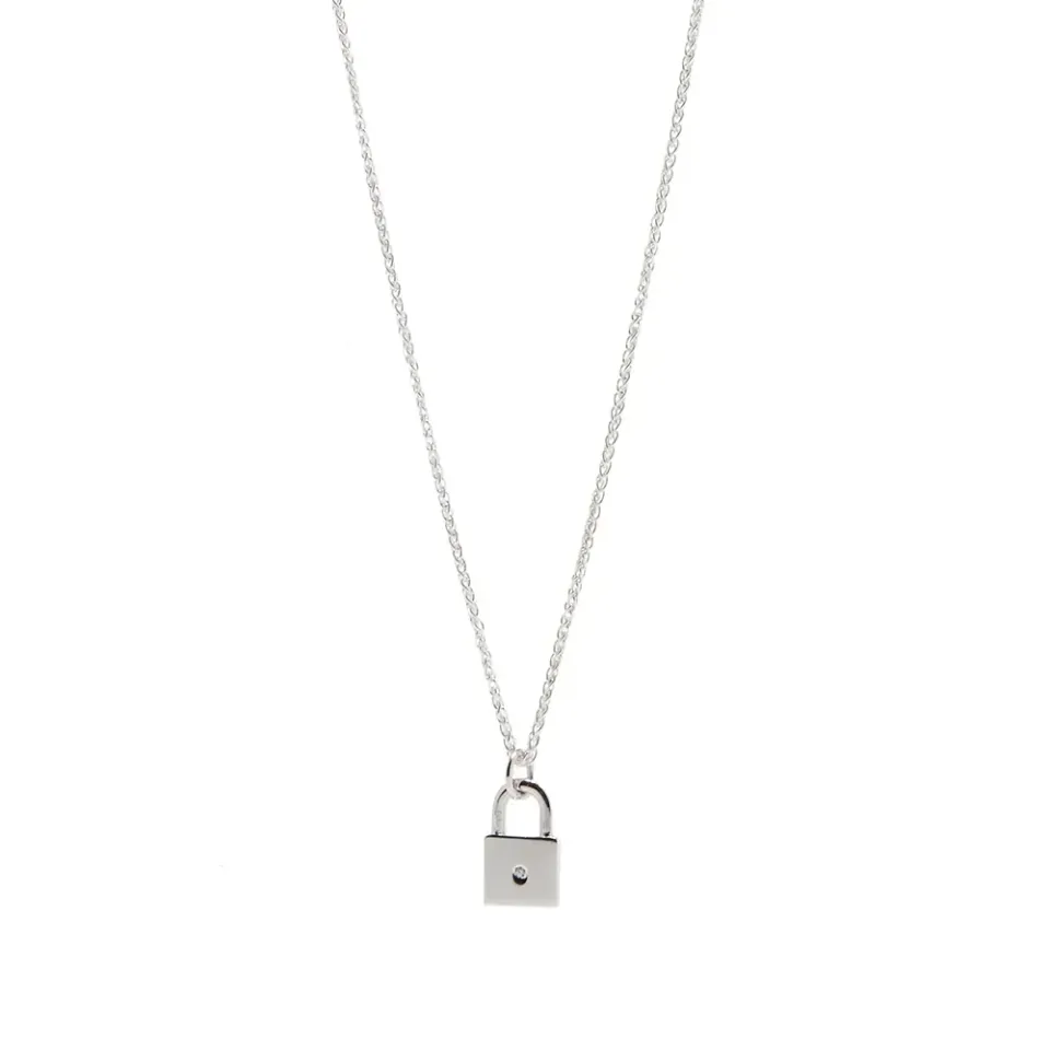 Diamond Padlock Pendant Necklace